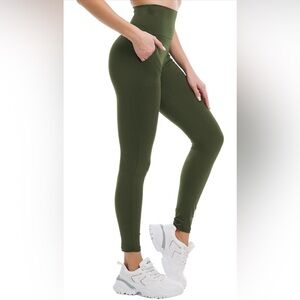 Yoga Pants Army Green High-Waisted Women's Leggings